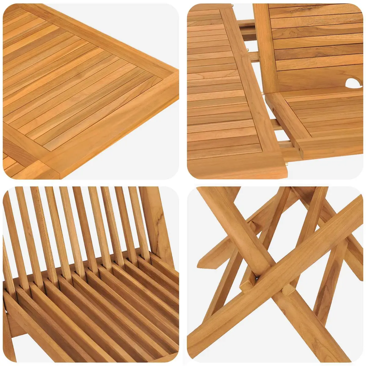 7-Piece Teak Wood Dining Set for Gatherings