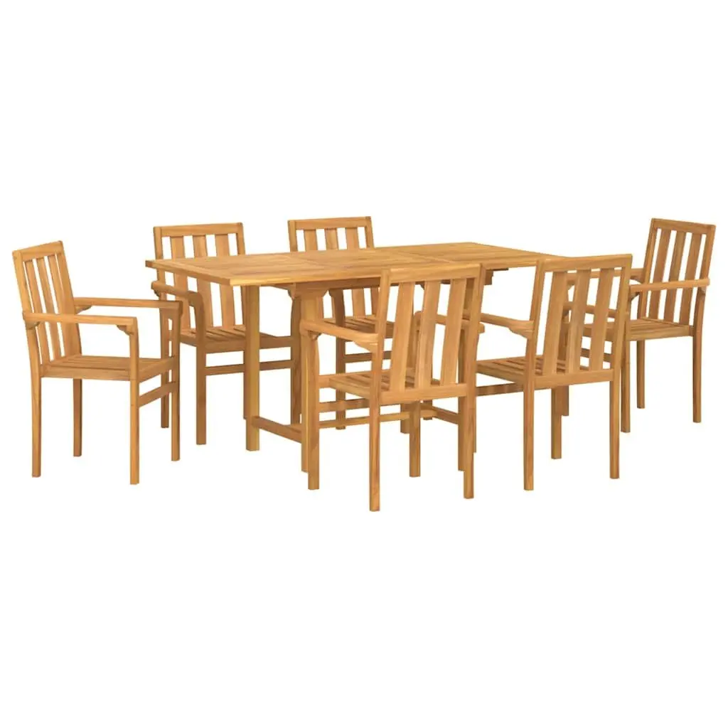 7-Piece Teak Dining Set for Outdoor Use