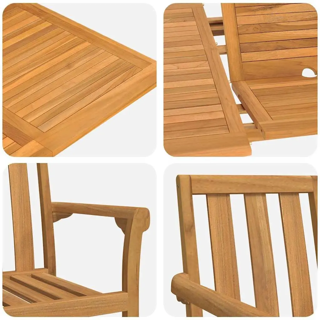 7-Piece Teak Dining Set for Outdoor Use