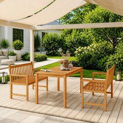 Practical 3-Piece Garden Dining Set for Outdoor Use
