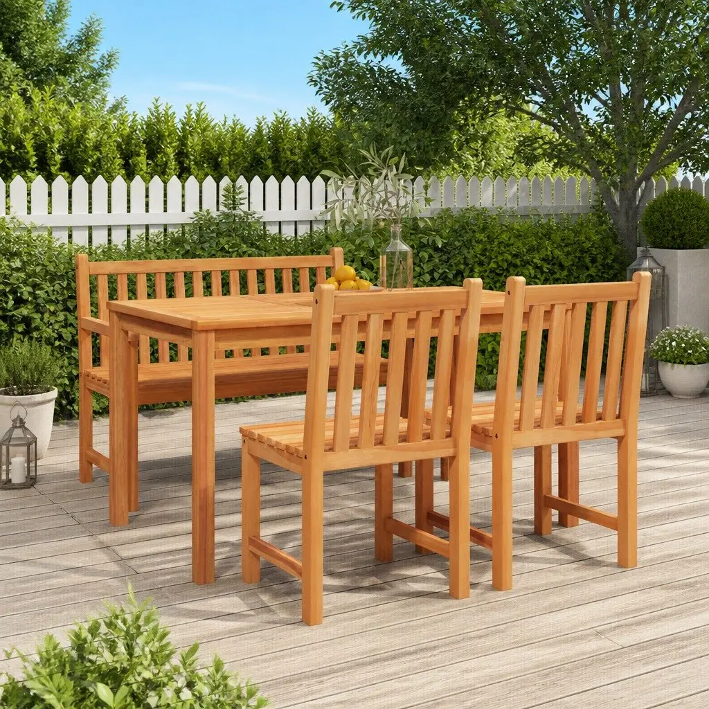 4-Piece Teak Dining Set for Outdoor Living