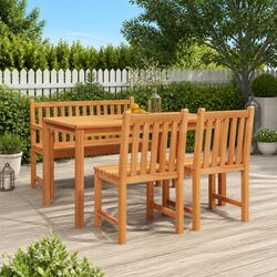 Practical 4-Piece Teak Dining Set for Outdoor Living