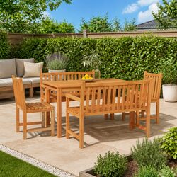 5 Piece Teak Dining Set for Outdoor Use