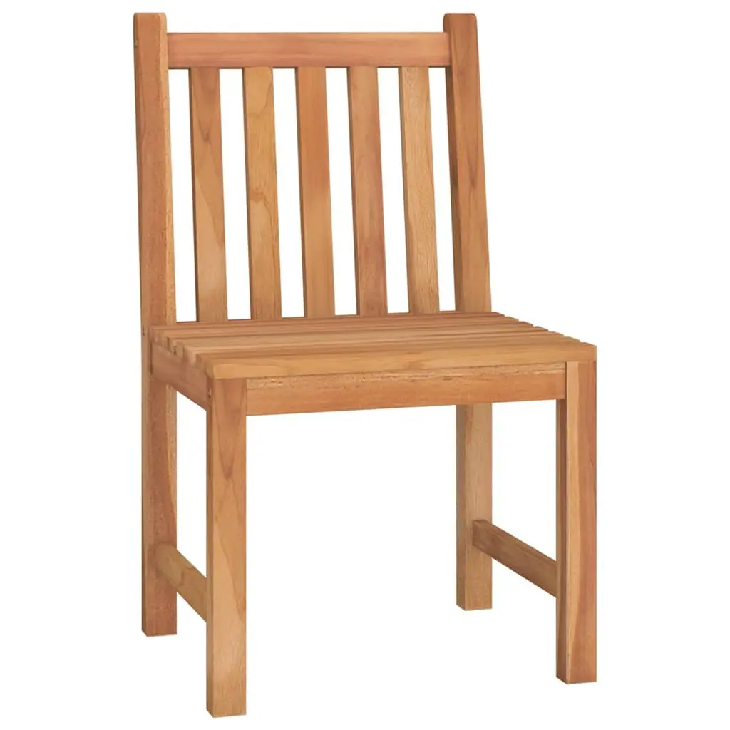 Outdoor Dining Set Solid Teak Wood 5 Piece Brown Table Chairs Benches