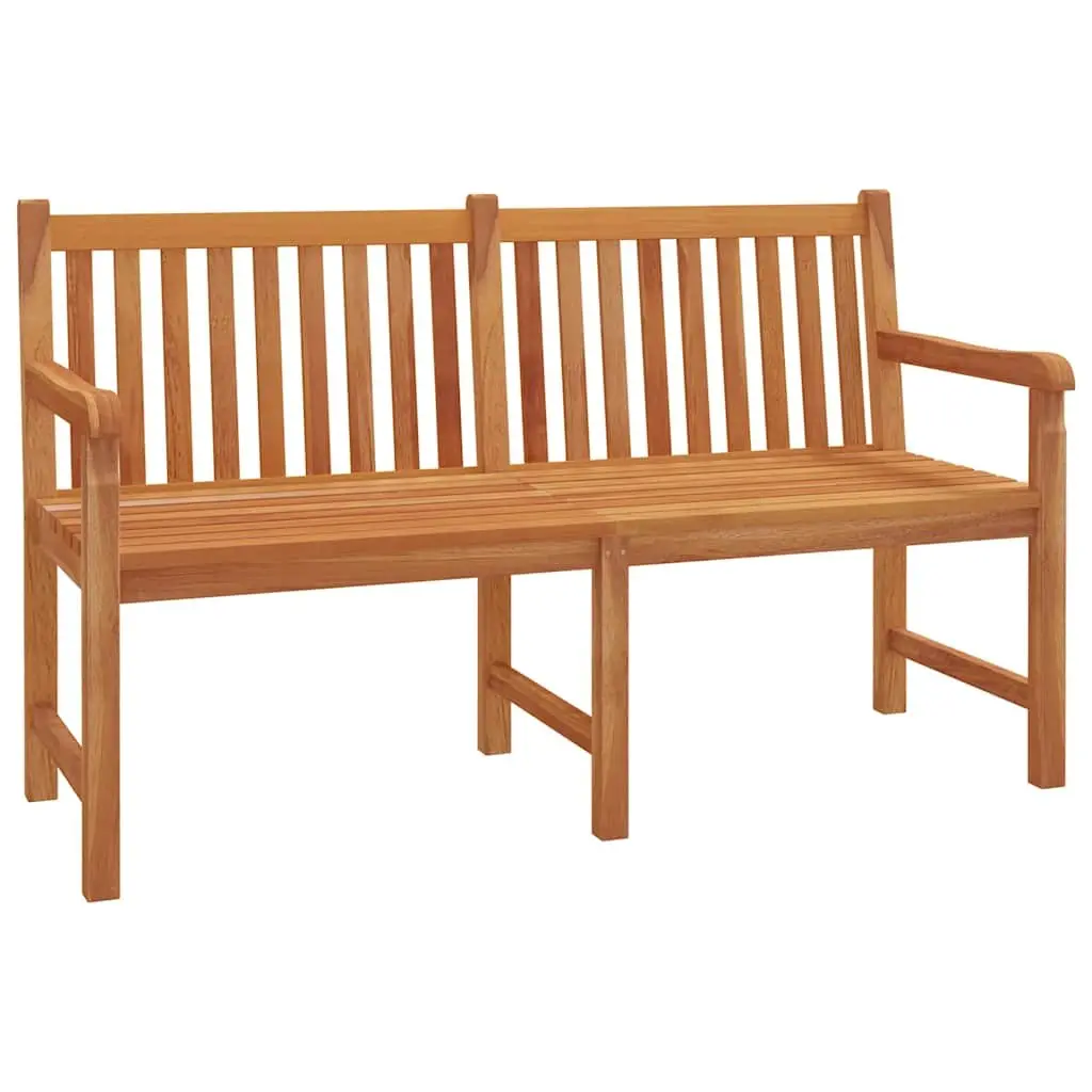3 Piece Outdoor Dining Set Solid Teak Wood Brown Patio Furniture Table with Benches