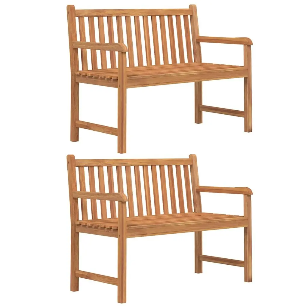 Outdoor Furniture Set 5 Piece Teak Wood Dining Table Chairs Bench Brown