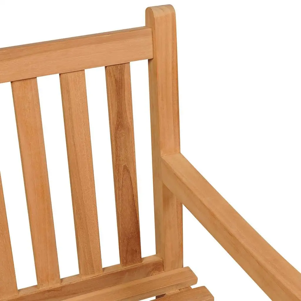 Outdoor Furniture Set 5 Piece Teak Wood Dining Table Chairs Bench Brown