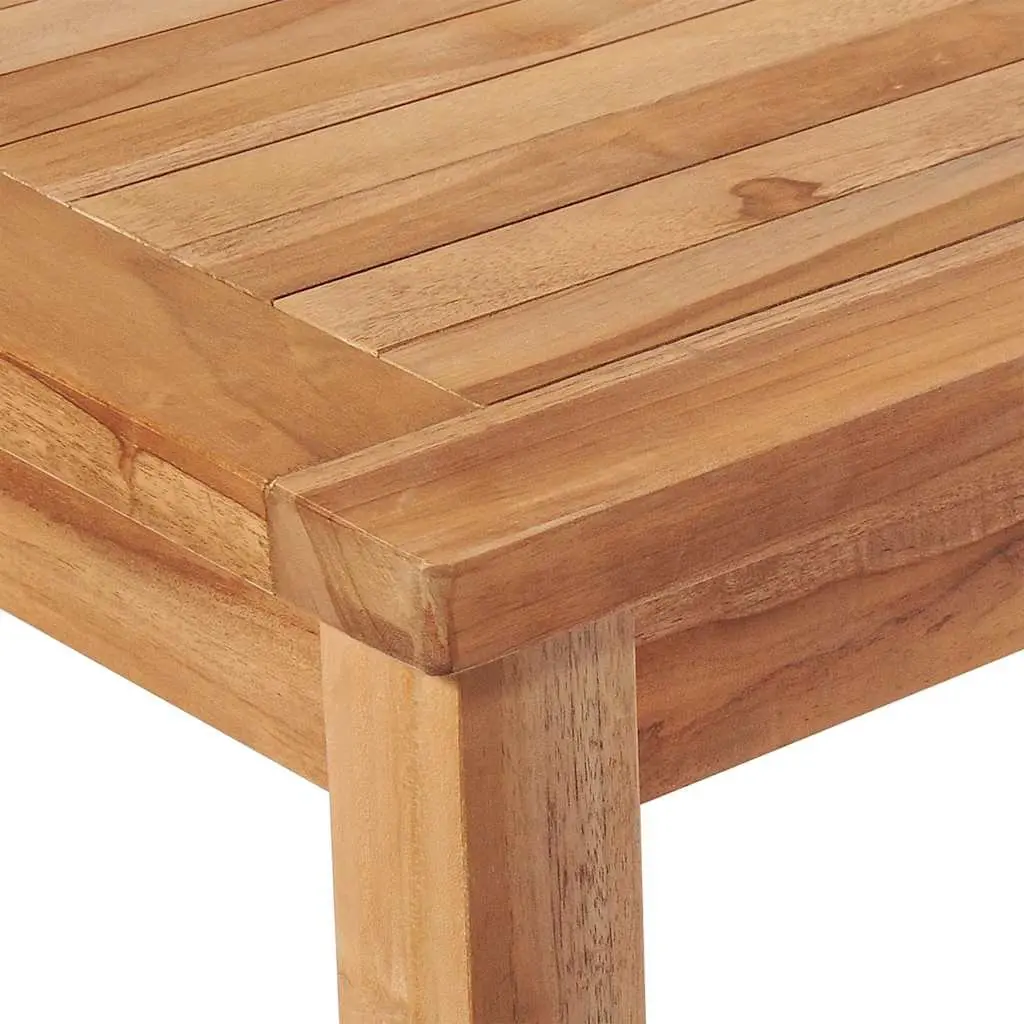 4 Piece Garden Dining Set Solid Teak Wood Brown Table Bench Chairs Outdoor Furniture