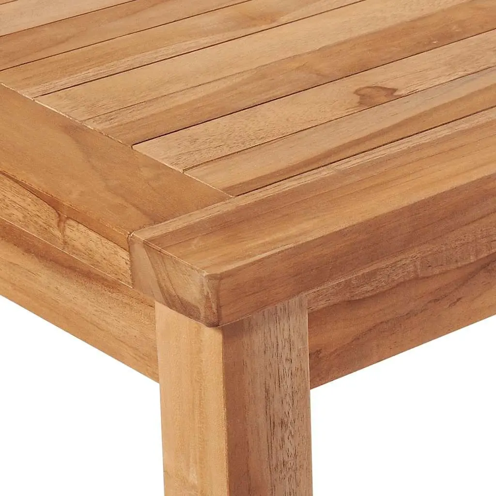 5 Piece Outdoor Dining Set Teak Wood Brown Contemporary Furniture Table Chairs Benches