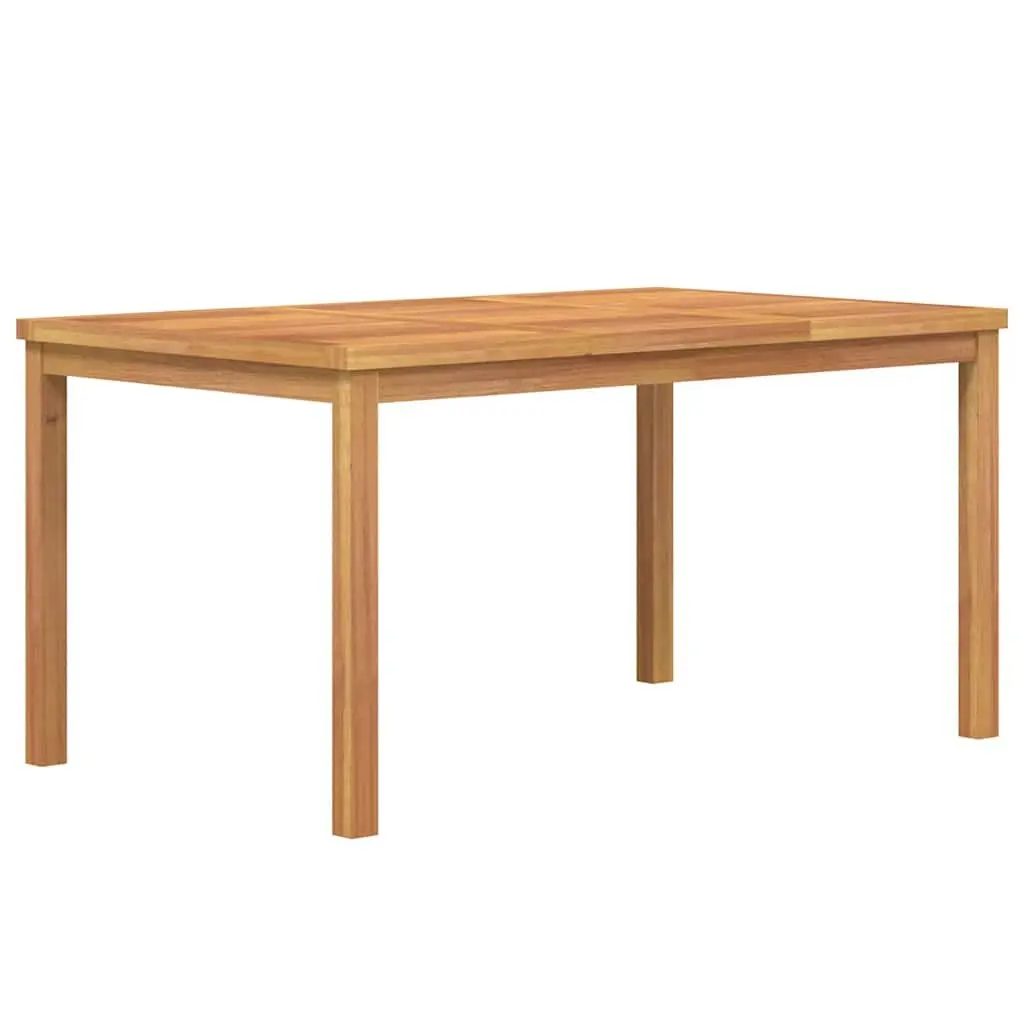 5 Piece Outdoor Dining Set Teak Wood Brown Contemporary Furniture Table Chairs Benches