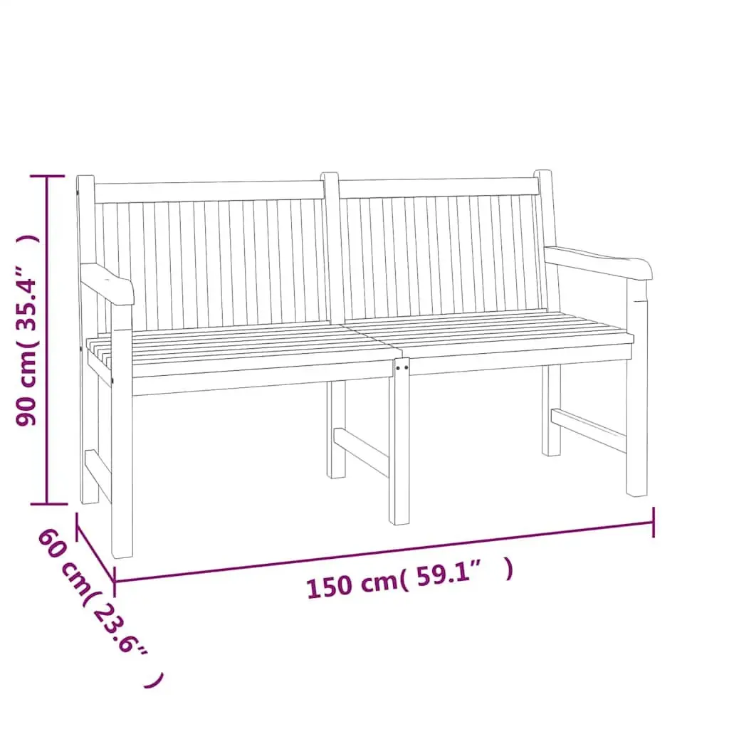 Garden Dining Set Solid Teak Wood 4 Piece Outdoor Furniture Table Bench Chairs Brown