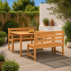 Practical 3 Piece Teak Dining Set for Outdoor Living