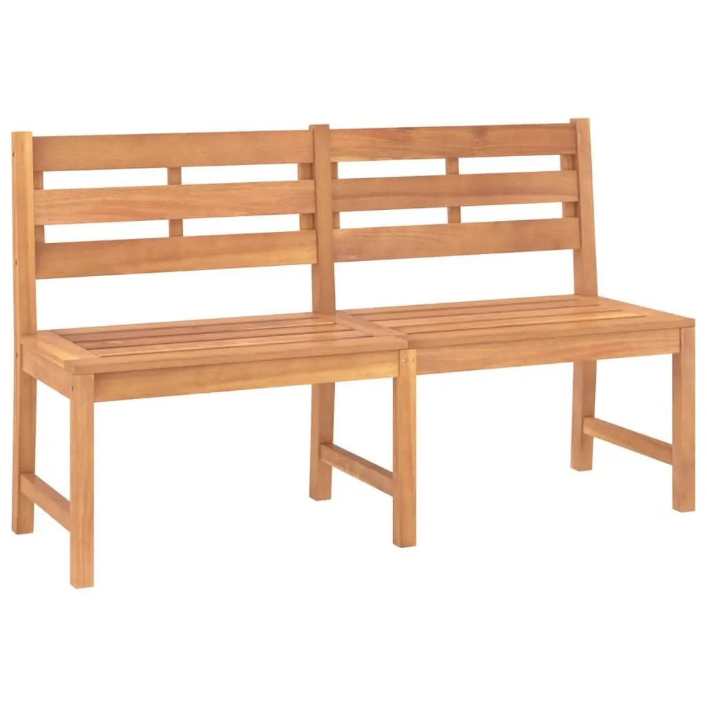 Garden Dining Set Teak Wood 3 Piece Outdoor Furniture Brown Table Benches