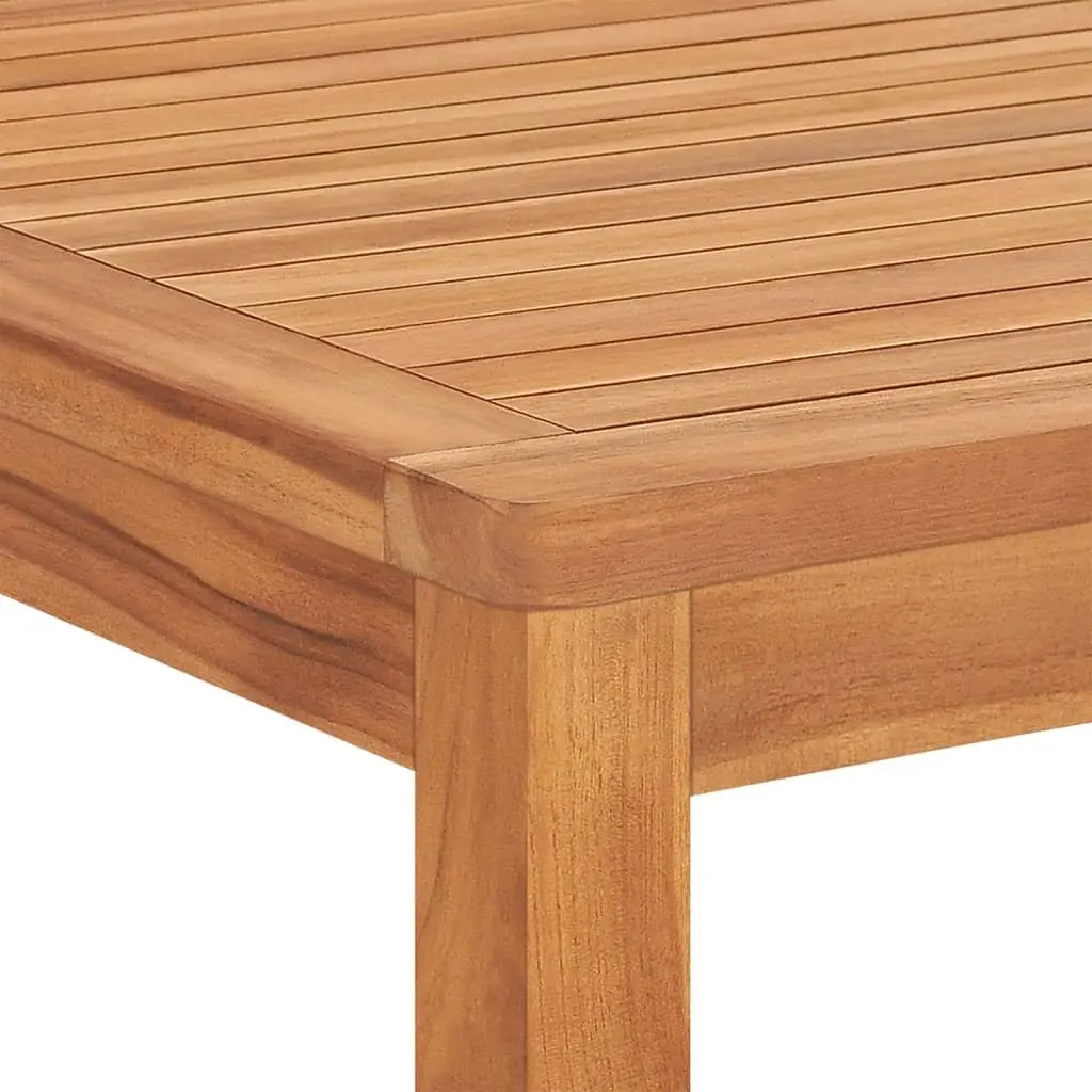 Garden Dining Set Teak Wood 3 Piece Outdoor Furniture Brown Table Benches