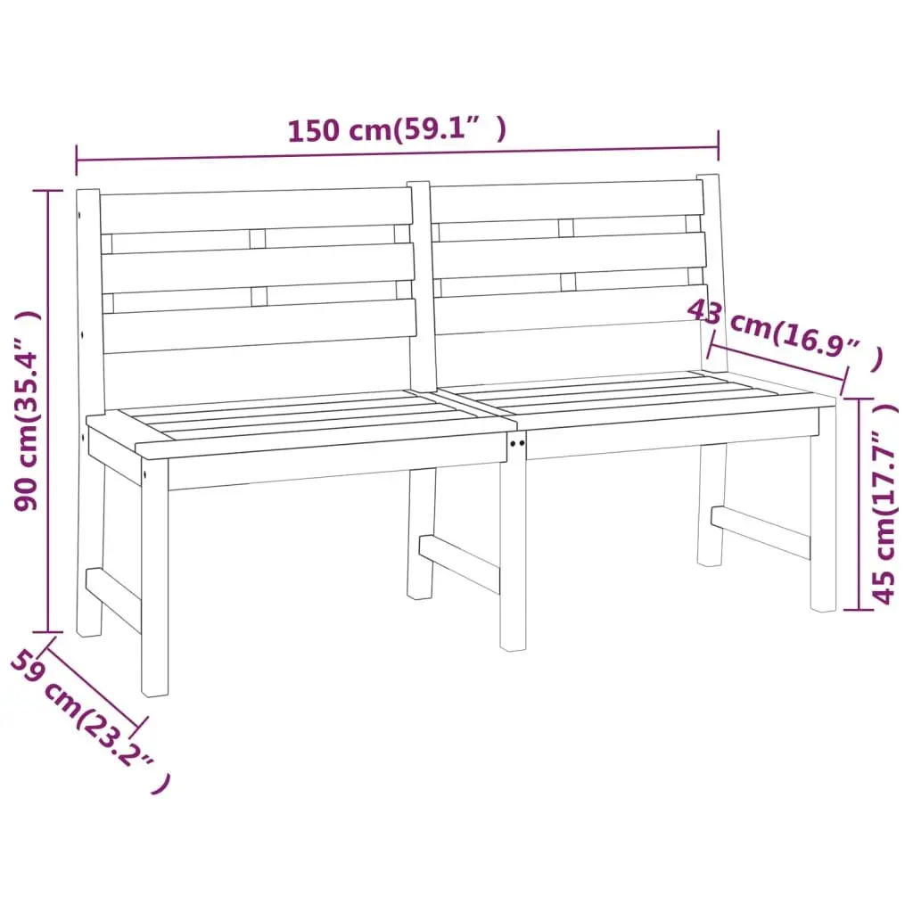 Garden Dining Set Teak Wood 3 Piece Outdoor Furniture Brown Table Benches