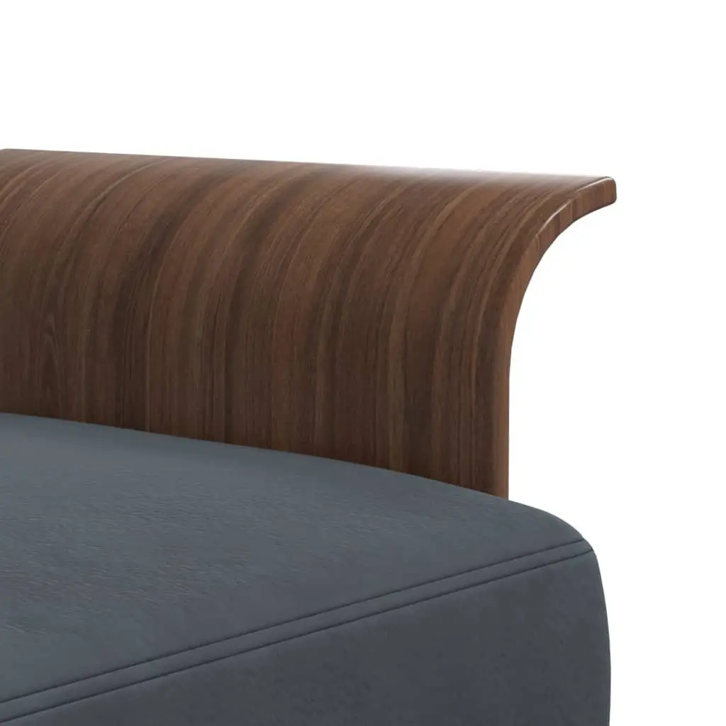 L-Shaped Sofa Bed Velvet Dark Grey Convertible Sleeper Couch with Chaise Lounge and Foldable Tea Table