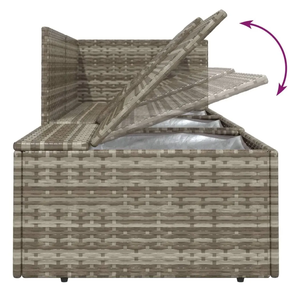 Garden Lounge Set 6 Piece Poly Rattan Steel Frame Grey Outdoor Furniture with Cushions