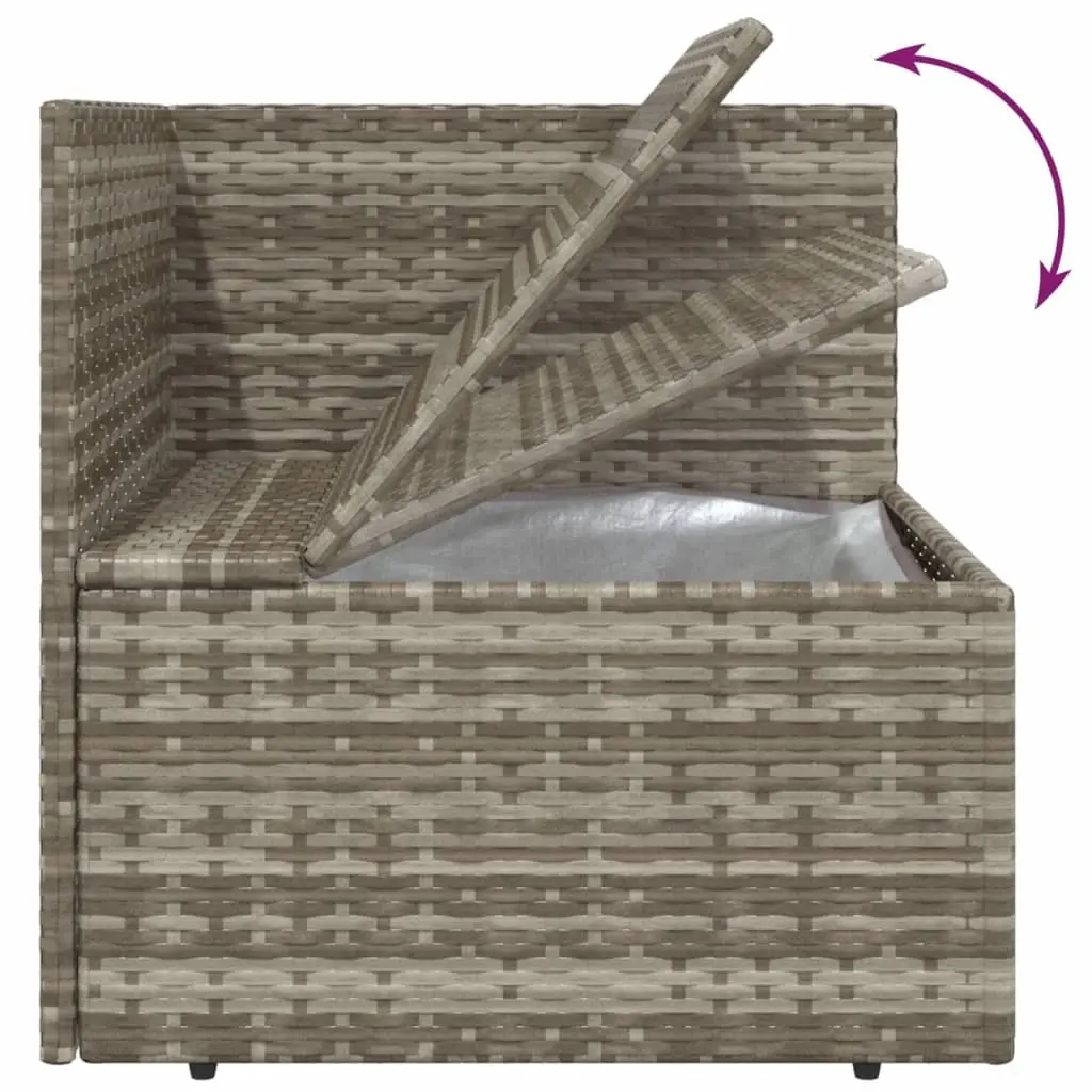 5 Piece Garden Lounge Set Poly Rattan Steel Frame Grey Outdoor Furniture