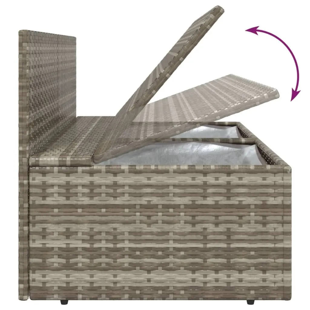 4 Piece Outdoor Lounge Set Steel Frame Poly Rattan with Cushions Grey Garden Furniture
