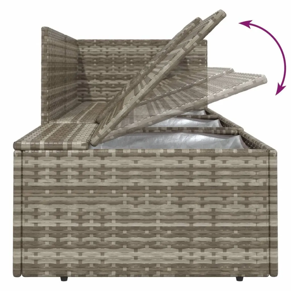 8 Piece Outdoor Lounge Set Grey Poly Rattan Steel Frame Cushioned Garden Furniture