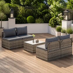 5 Piece Grey Patio Lounge Set: Perfect for Entertaining