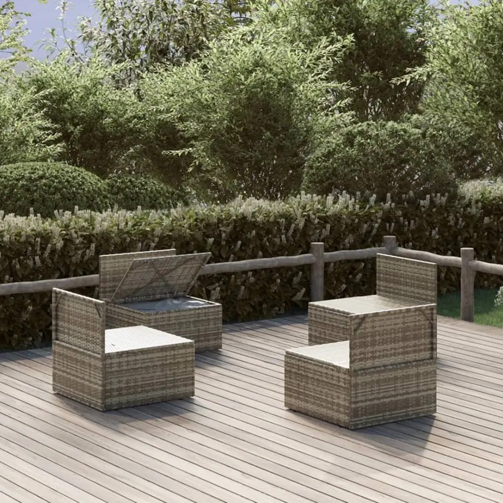 Garden Middle Sofa Set of 4 Grey