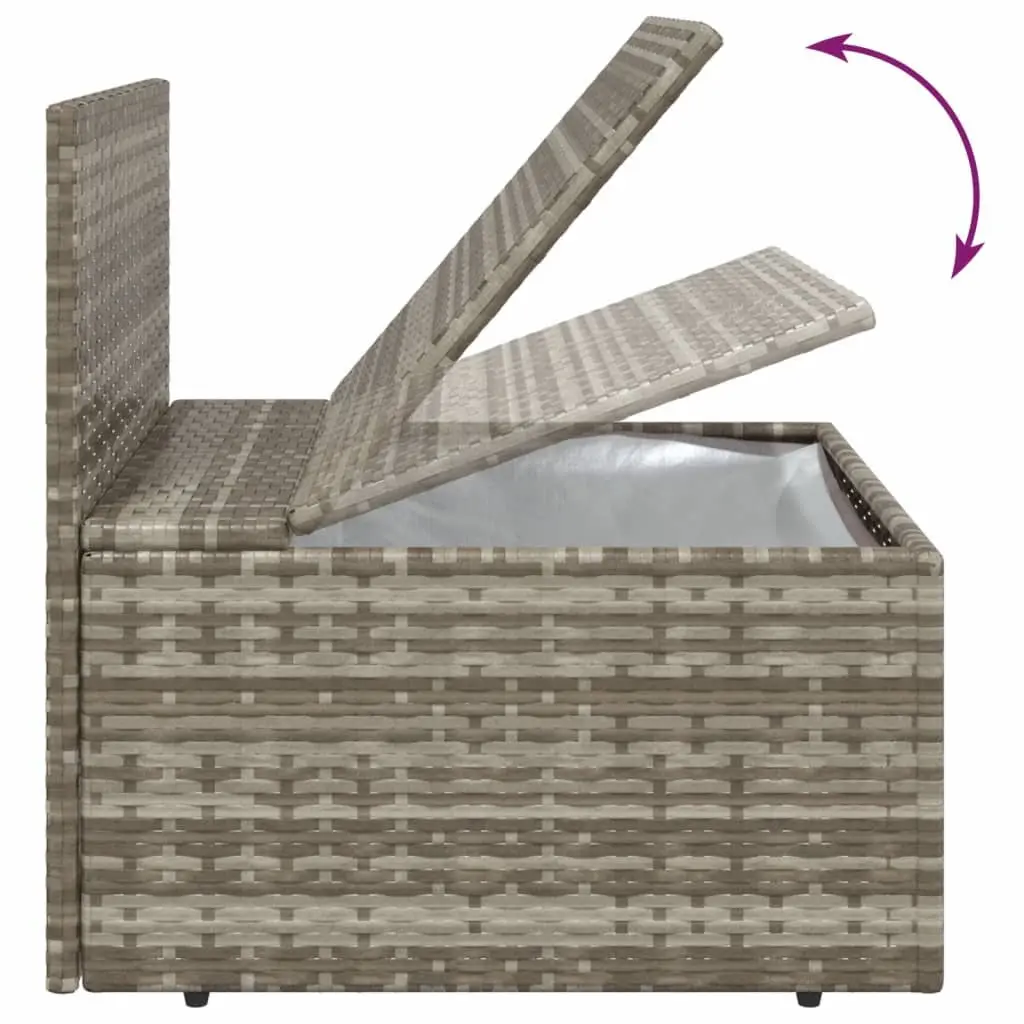 Garden Lounge Set Grey Rattan 5 Piece Outdoor Furniture with Cushions