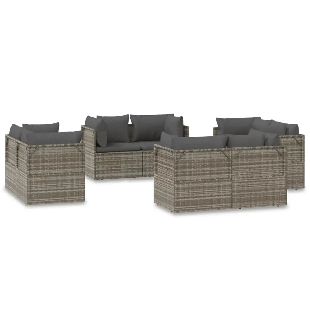 8-Piece Grey Sofa Set for Outdoor Relaxation