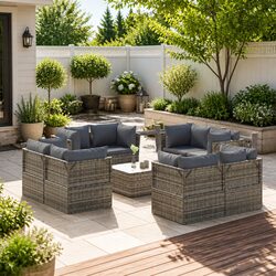 Versatile 9 Piece Outdoor Lounge Set for Any Patio