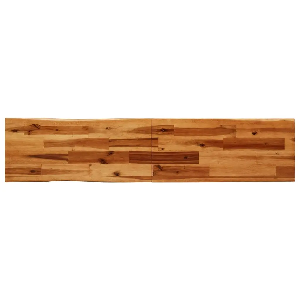 Dining Set Solid Acacia Wood 3 Piece Live Edge Brown Kitchen Table Bench Seats