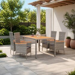 Practical 5 Piece Grey Garden Dining Set for Everyday Use