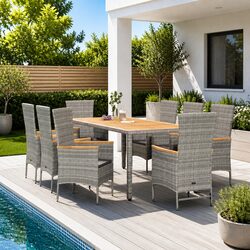 Practical 9-Piece Garden Dining Set for Any Patio