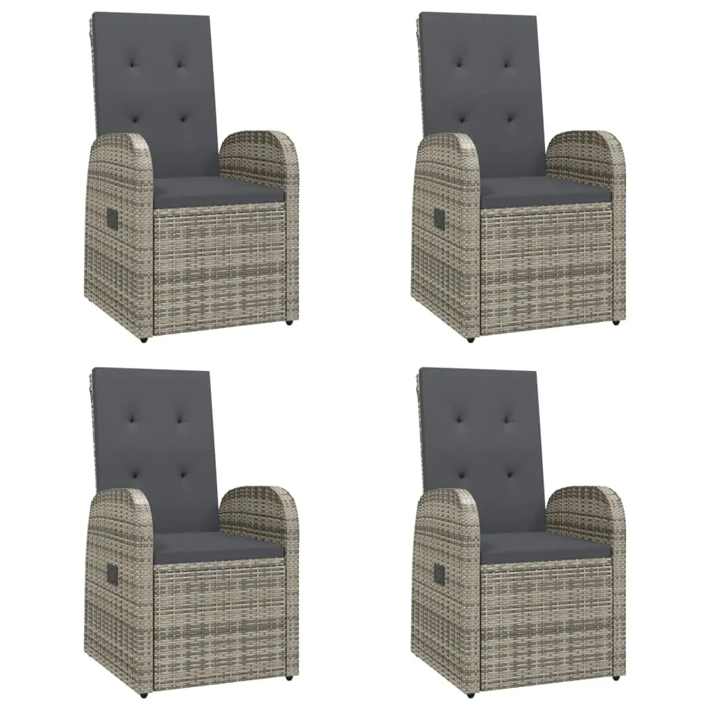 Garden Dining Set 5 Piece Grey Outdoor Furniture Rattan Patio Table Chairs