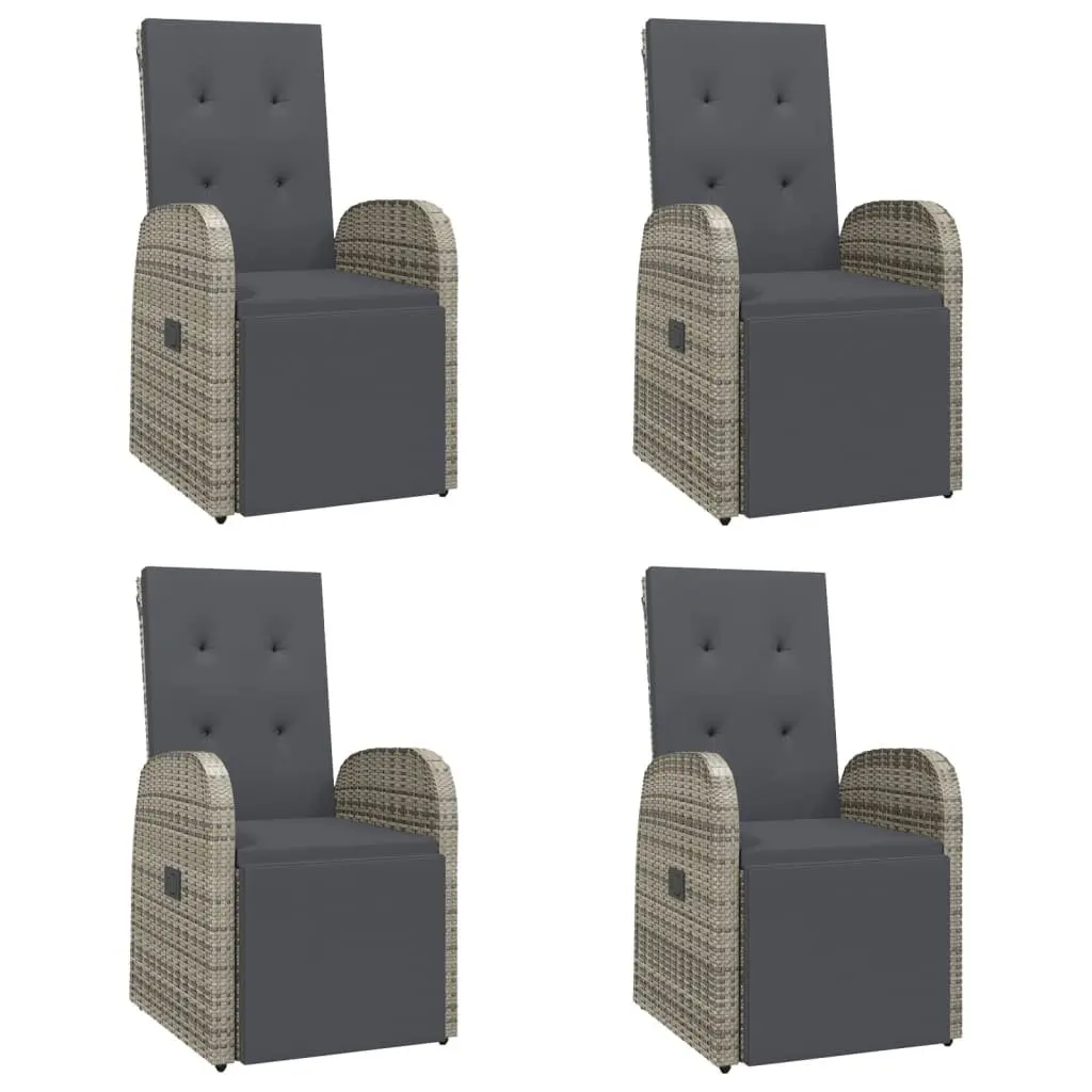 5 Piece Garden Dining Set PE Rattan Grey Outdoor Patio Furniture