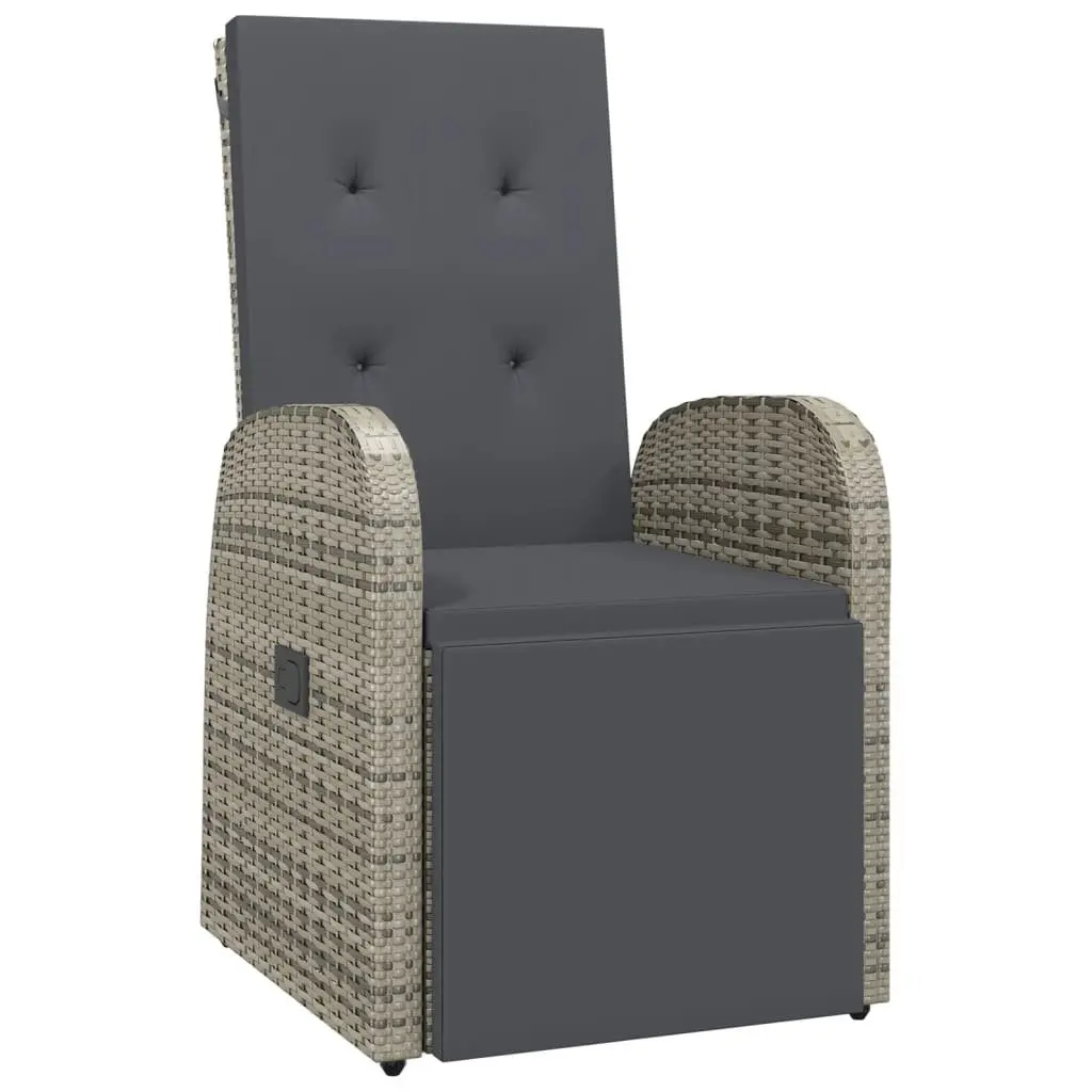 5 Piece Garden Dining Set PE Rattan Grey Outdoor Patio Furniture