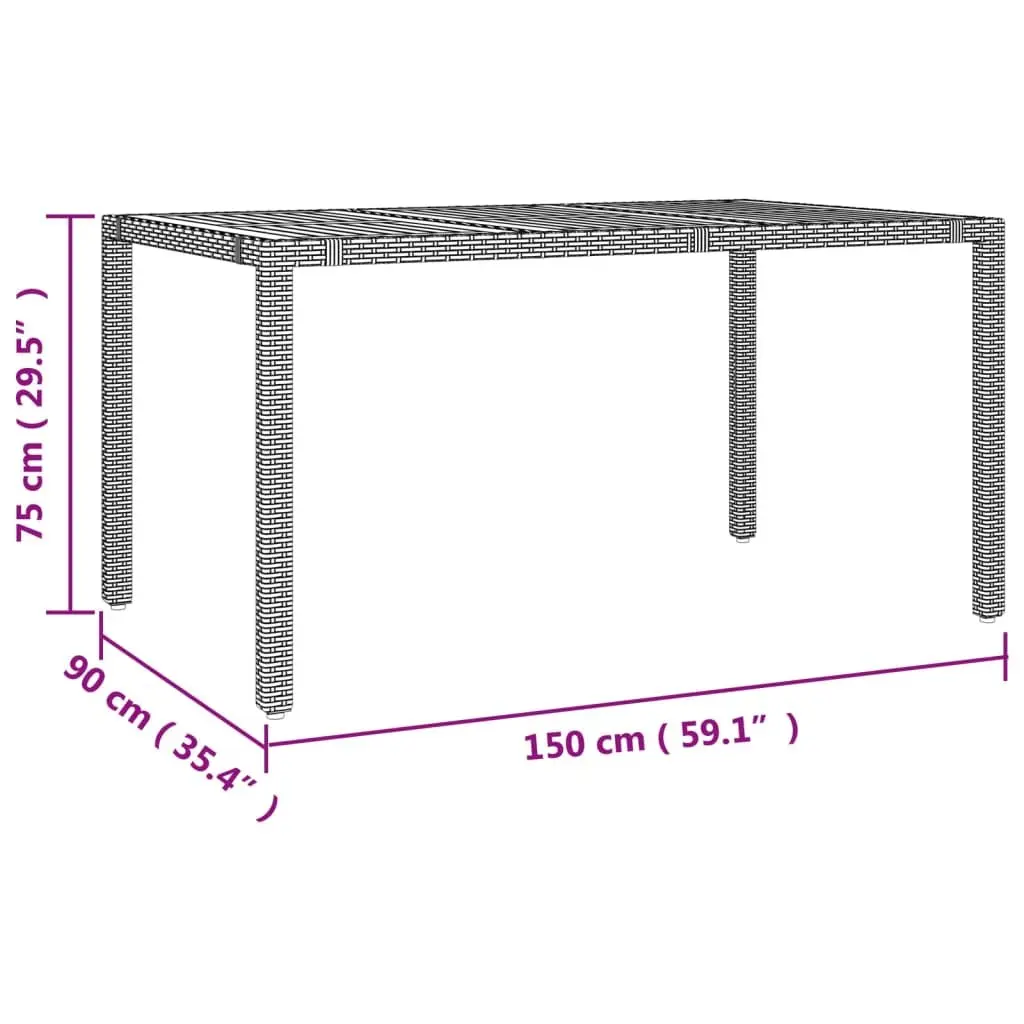 5 Piece Outdoor Garden Dining Set PE Rattan Black Powder Coated Steel Chairs Table Cushions