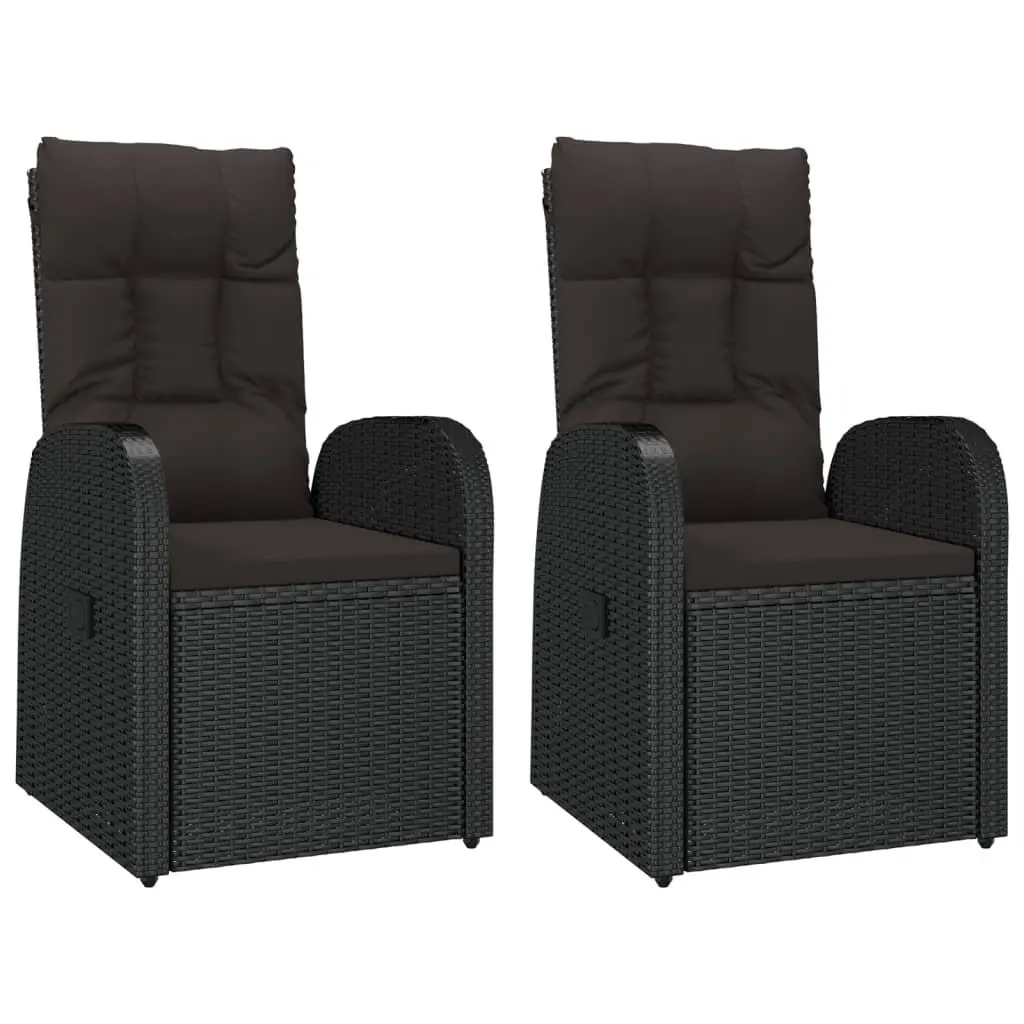 Garden Lounge Set with Black Chairs and Table