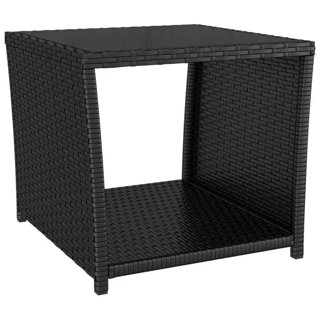 Garden Lounge Set with Black Chairs and Table