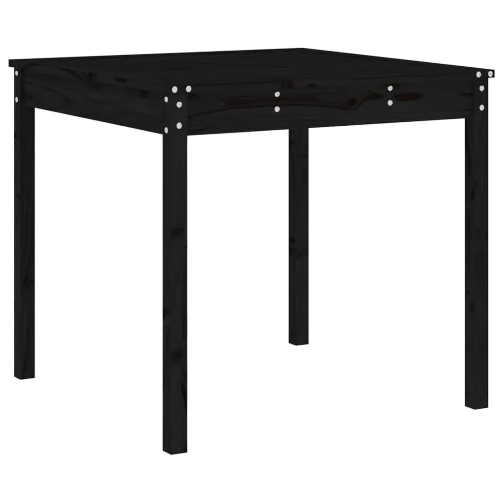 Outdoor Furniture Set Black Solid Pine Wood 3 Piece Table and Stools