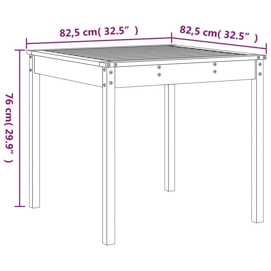 Outdoor Furniture Set Black Solid Pine Wood 3 Piece Table and Stools
