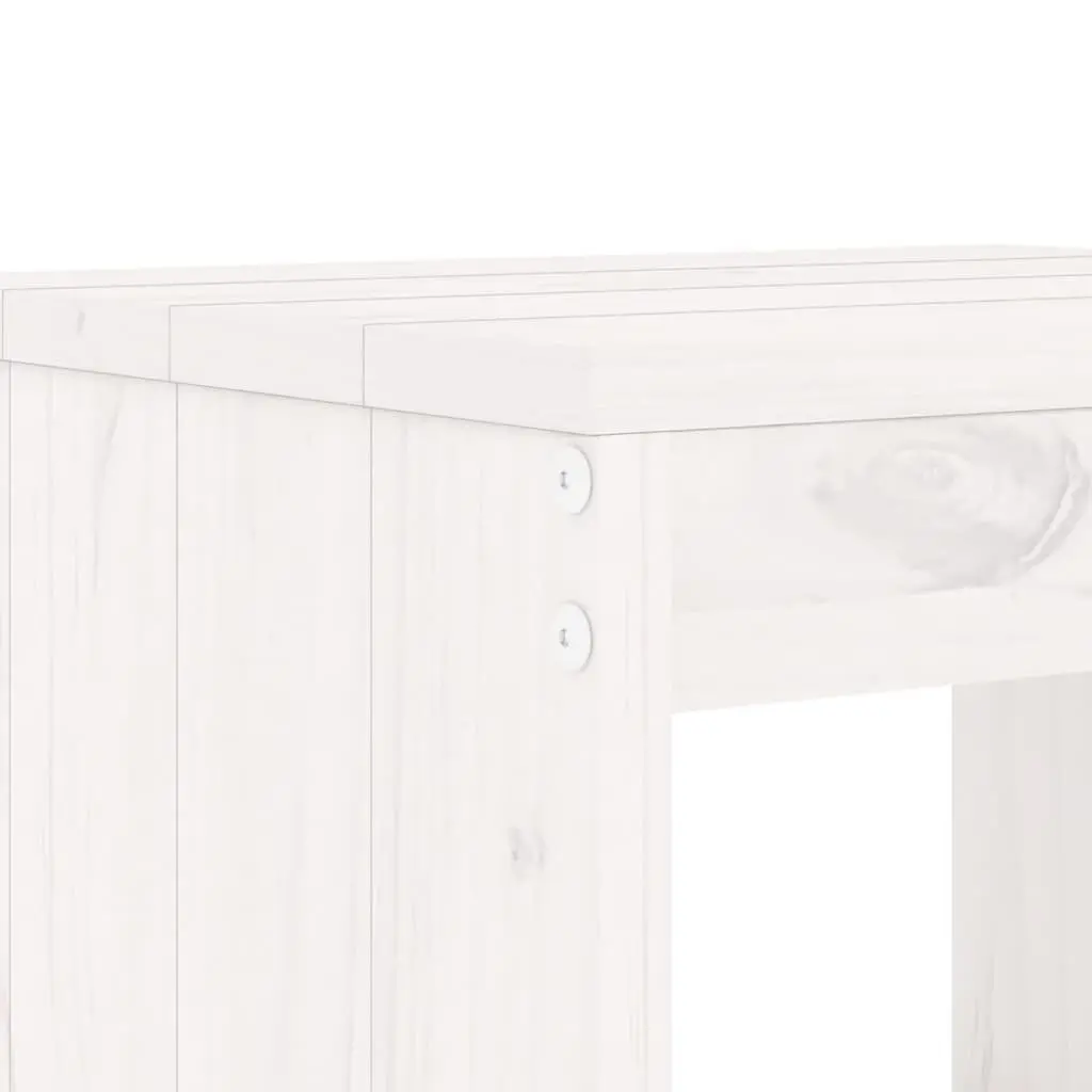 3 Piece Outdoor Bar Set White Wooden Furniture with Table and Stools for Patio Garden