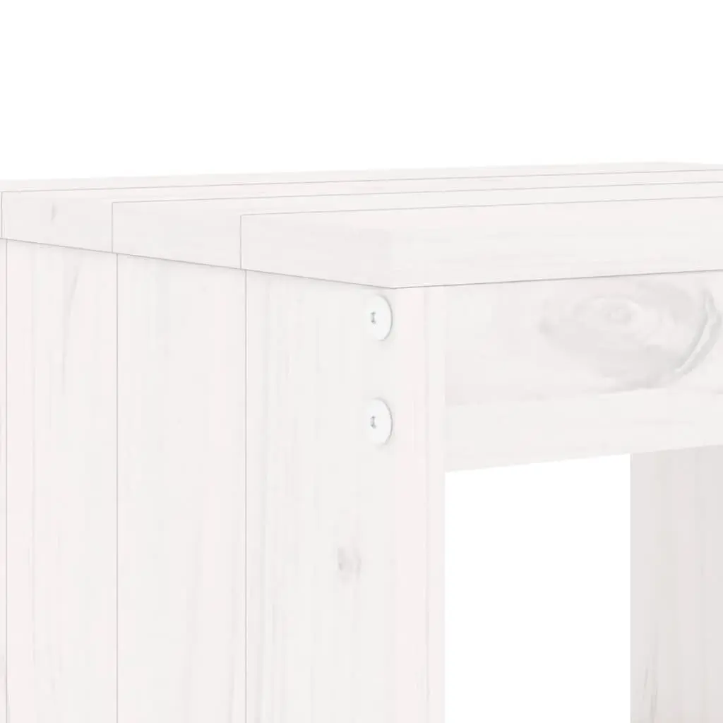 Garden Bar Set 5 Piece White Wood Patio Furniture Outdoor Dining Stools Table