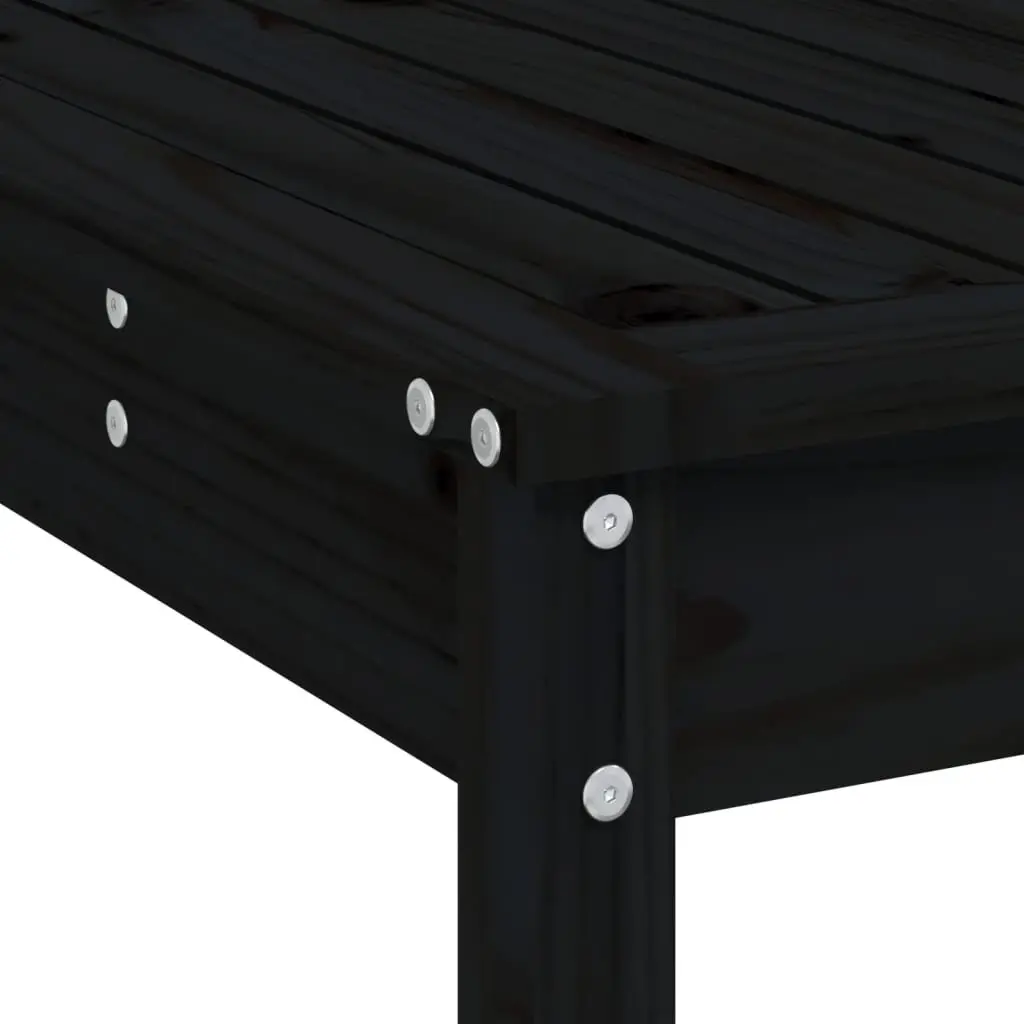 Garden Bar Set Wooden 5 Piece Outdoor Furniture Black Patio Dining Stools Table