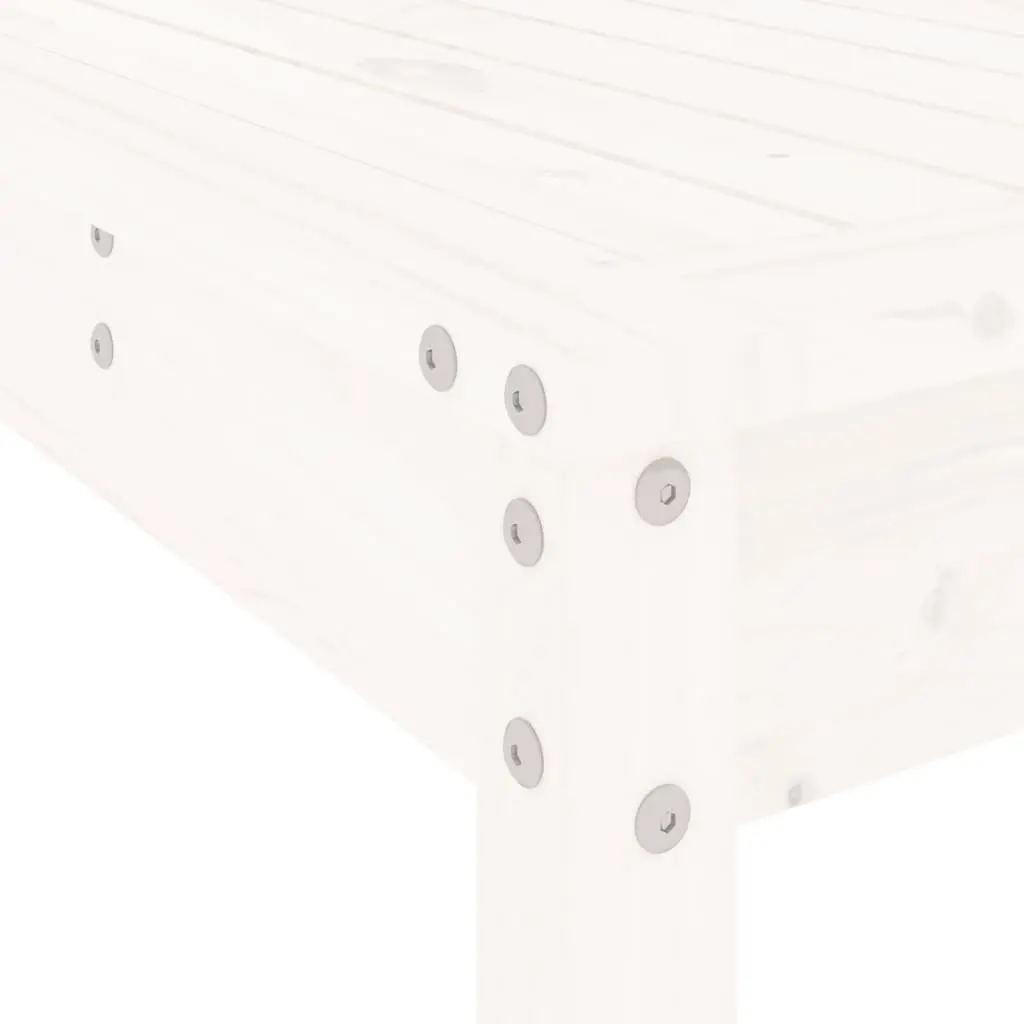 3 Piece Outdoor Patio Furniture Set White Solid Pine Wood Bar Table and Stools