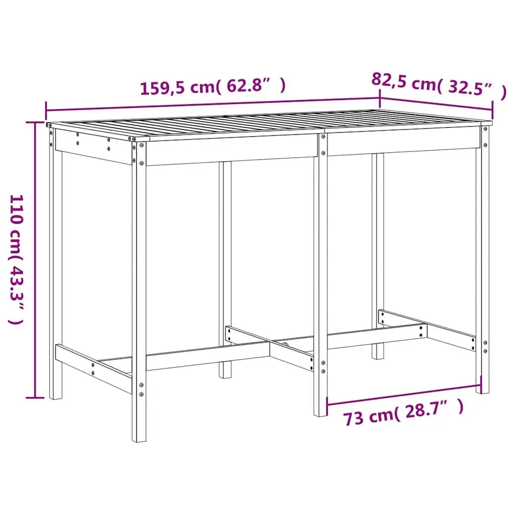Garden Bar Set 7 Piece White Outdoor Furniture Patio Backyard Dining Seating