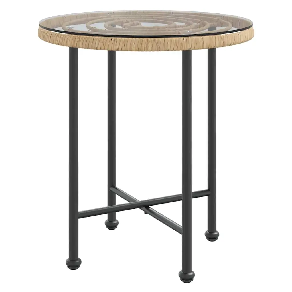 Garden Dining Set Brown Poly Rattan 3 Piece Outdoor Furniture Chairs Table