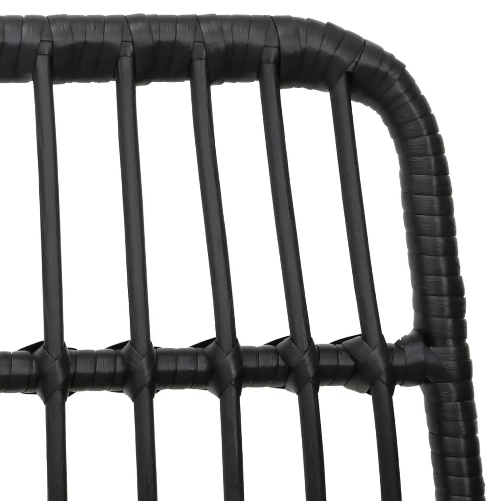 5 Piece Garden Dining Set Outdoor Patio Furniture Black Rattan Table Chairs