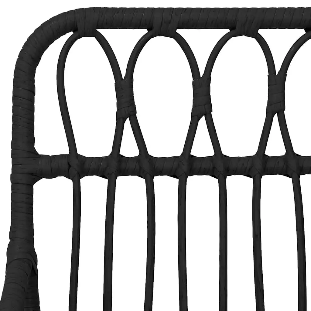 7 Piece Garden Dining Set Black Outdoor Patio Furniture with Chairs Table