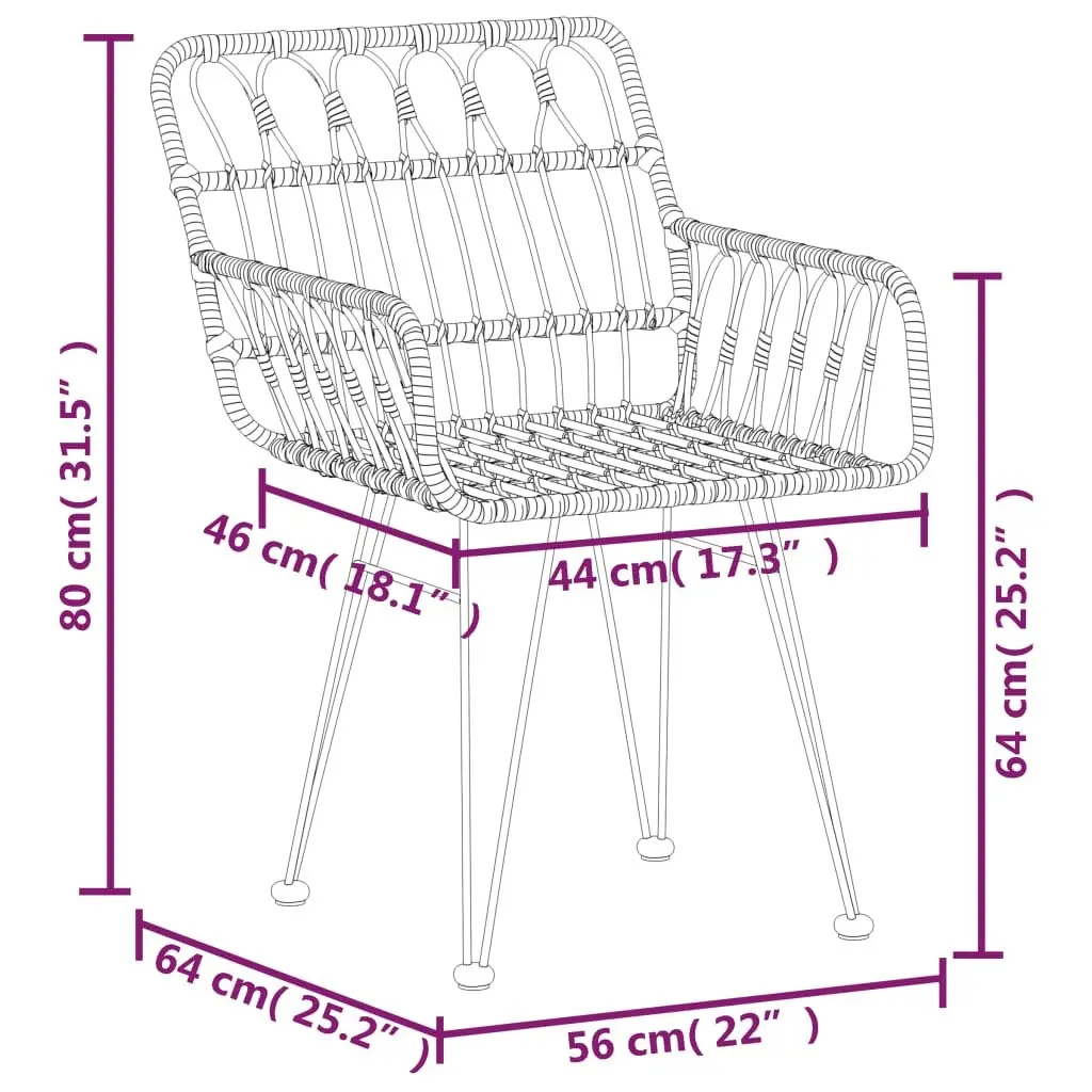 7 Piece Garden Dining Set Outdoor Patio Furniture Brown Poly Rattan Chairs Table