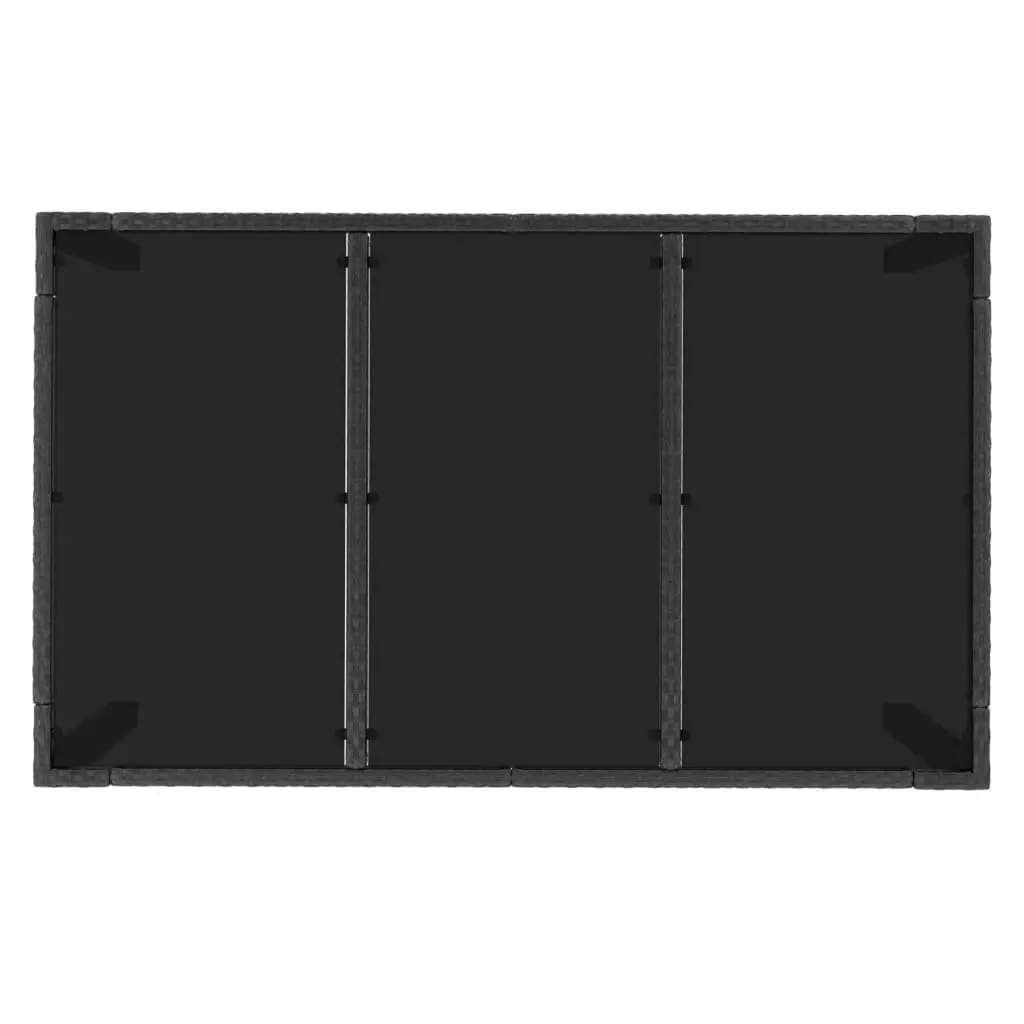 5 Piece Outdoor Garden Dining Set PE Rattan Steel Frame Black with Cushions